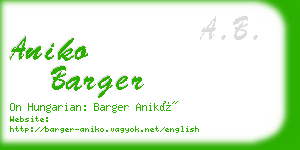 aniko barger business card